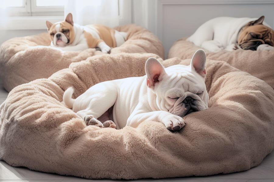 Bulldogs Cozy Napping plush bed.
