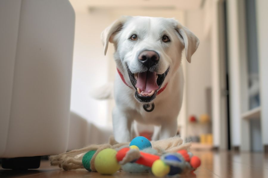 Using specific types of toys can help redirect dogs away from destructive tendencies