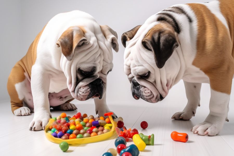 Sensory Stimulation toys for bulldogs.